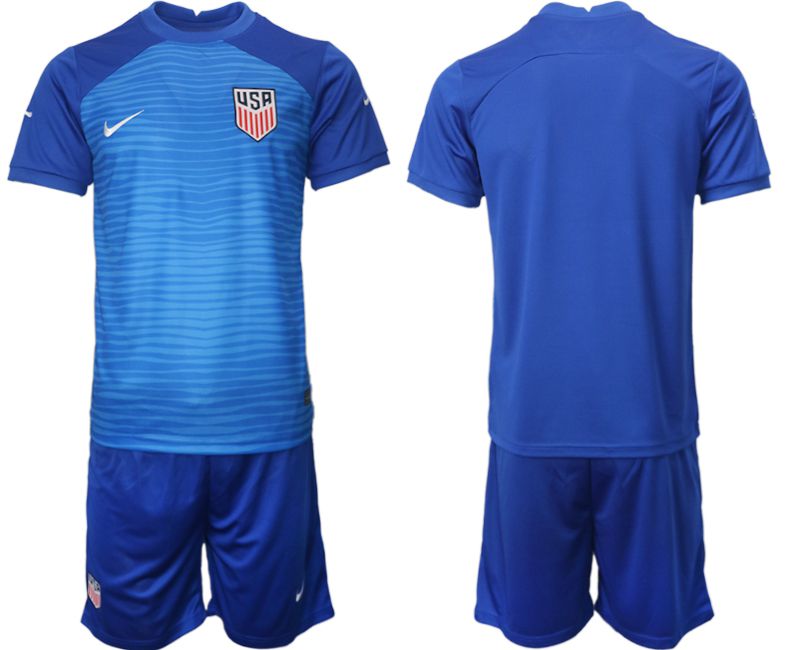 Men 2022 World Cup National Team United States away blue blank Soccer Jersey
